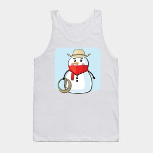 Snowman Cowboy - Funny Illustration Tank Top